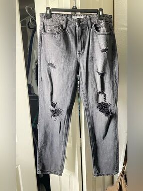 Hidden: Distressed Gray Boyfriend Jeans - Casual Relaxed Fit